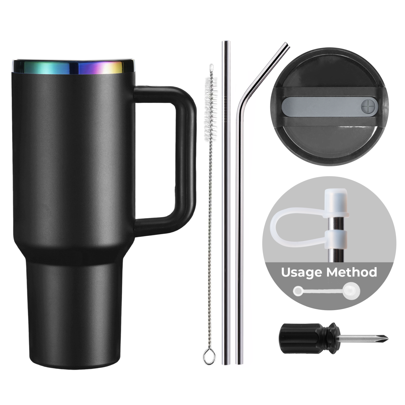 40oz Iridescent Ring Adventure Travel Tumbler